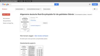 
                            8. Allgemeine deutsche Real-Encyklopädie für die gebildeten Stände: ... - Resultaten voor Zoeken naar boeken met Google