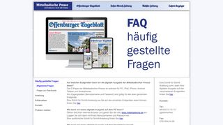 
                            5. Allgemeine Fragen - (faq) zum e-paper der mittelbadischen presse