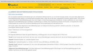 
                            12. Allgemeine Geschäftsbedingungen für Buchungen - Expedia.ch