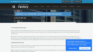 
                            3. Allgemeine Geschäftsbedingungen - G-Factory.de