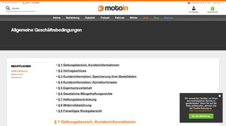 
                            6. Allgemeine Geschäftsbedingungen von motoin.de
