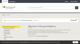 
                            4. Allgemeine Ordnungswidrigkeiten - Serviceportal Baden-Württemberg