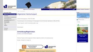 
                            1. Allgemeiner Hochschulsport - Uni Siegen