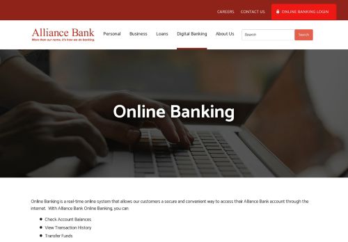 
                            8. Alliance Bank - Online Banking