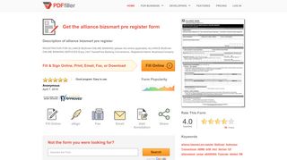 
                            7. Alliance Bizsmart Pre Register - Fill Online, Printable, Fillable, Blank ...