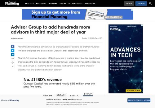 
                            13. Allianz, Advisor Group agree to IBD affiliation deal | Financial Planning