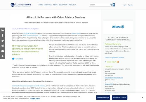 
                            11. Allianz Life Partners with Orion Advisor Services | Business Wire