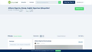 
                            13. Allianz Sigorta Mesaj ve Sağlık Sigortası Şikayetleri - Şikayetvar