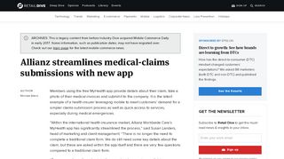 
                            7. Allianz streamlines medical-claims submissions with new app | Retail ...