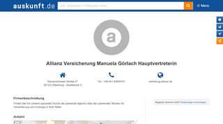 
                            5. Allianz Versicherung Manuela Görlach Hauptvertreterin - auskunft.de