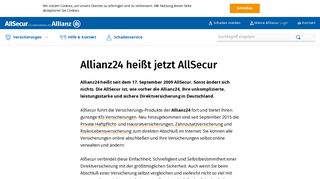
                            1. Allianz24 jetzt AllSecur | AllSecur
