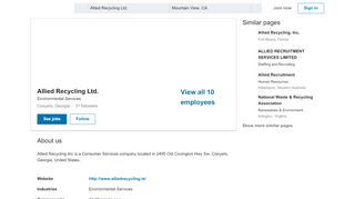 
                            10. Allied Recycling Ltd. | LinkedIn