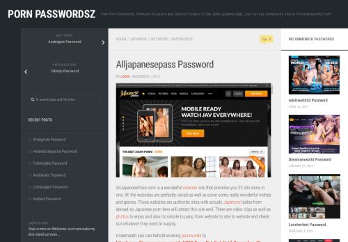 
                            4. Alljapanesepass Password – Porn PasswordsZ