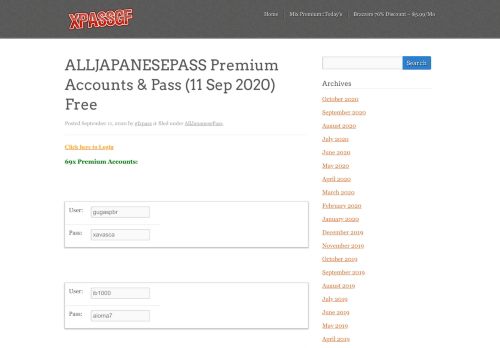 
                            3. ALLJAPANESEPASS Premium Accounts & Pass - xpassgf