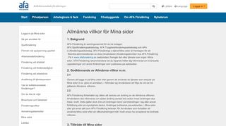 
                            6. Allmänna villkor Mina sidor - AFA Försäkring