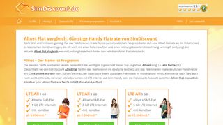 
                            7. Allnet Flat Vergleich: Günstige Handy Flatrate von ... - SimDiscount.de