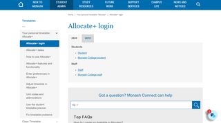 
                            8. Allocate+ login - Timetables - Monash University