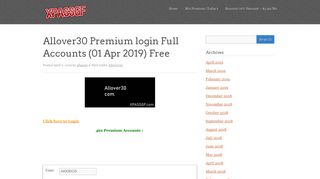 
                            3. Allover30 Premium login Full Accounts - xpassgf