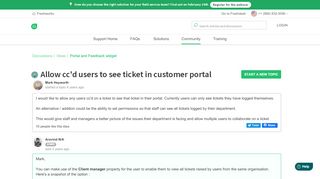 
                            8. Allow cc'd users to see ticket in customer portal : Freshdesk