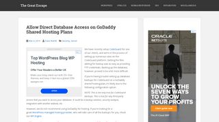
                            8. Allow Direct Database Access on GoDaddy Shared Hosting Plans ...