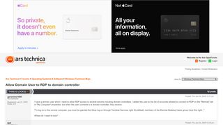 
                            6. Allow Domain User to RDP to domain controller - Ars Technica OpenForum