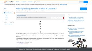 
                            8. Allow login using username or email in Laravel 5.4 - Stack Overflow