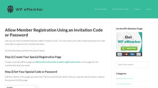 
                            5. Allow Member Registration Using an Invitation Code or Password