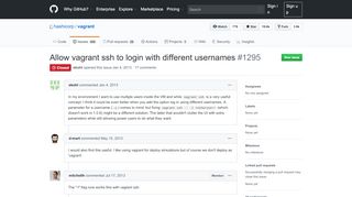 
                            5. Allow vagrant ssh to login with different usernames · Issue #1295 ...