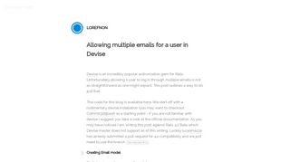 
                            6. Allowing multiple emails for a user in Devise | Code.Art.Web