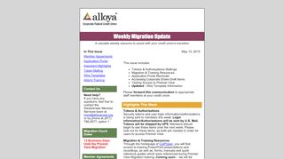 
                            13. Alloya Weekly Migration Update A valuable weekly resource to assist ...