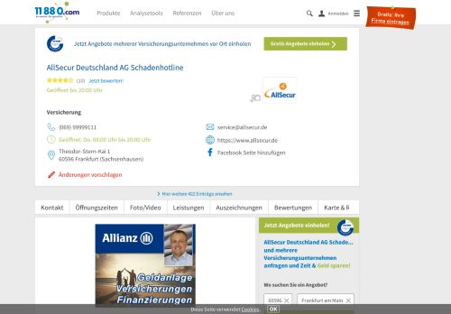 
                            5. ▷ AllSecur Deutschland AG Schadenhotline | Tel. (069) 999991... -