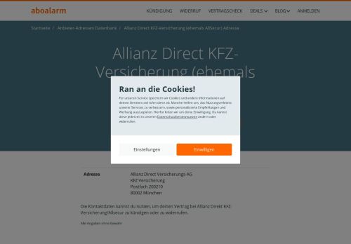 
                            9. AllSecur KFZ-Versicherung Kündigungsadresse - Aboalarm