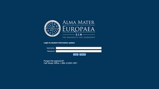 
                            13. ALMA MATER EUROPAEA - Login to student information system