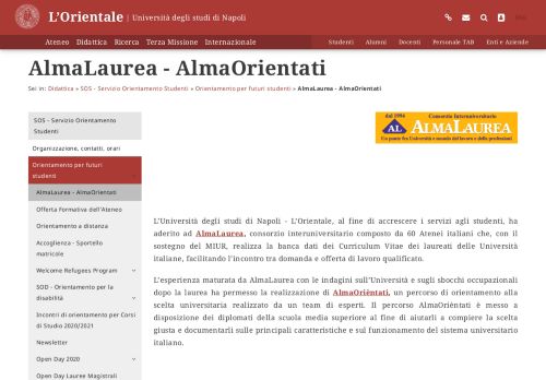 
                            9. AlmaLaurea - AlmaOrièntati - Unior