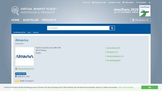 
                            10. Almaviva: InnoTrans - Aussteller - InnoTrans Virtual Market Place