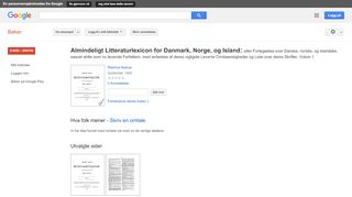 
                            9. Almindeligt Litteraturlexicon for Danmark, Norge, og Island: eller ...