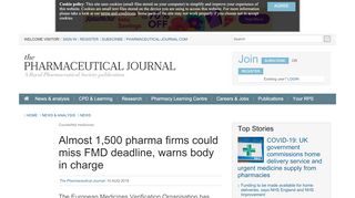 
                            10. Almost 1,500 pharma firms could miss FMD deadline, warns body in ...