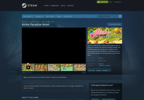 
                            8. Aloha Paradise Hotel on Steam