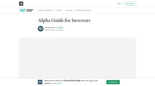 
                            3. Alpha Guide for Investors – Genesis Vision Blog