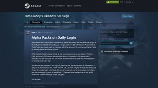 
                            2. Alpha Packs on Daily Login :: Tom Clancy's Rainbow Six Siege ...