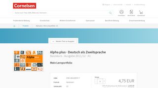 
                            12. Alpha plus - Mein Lernportfolio - A1 | Cornelsen