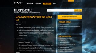 
                            4. Alpha und Omega Klon - EVE Online Support
