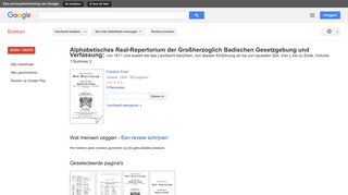 
                            10. Alphabetisches Real-Repertorium der Großherzoglich Badischen ... - Resultaten voor Zoeken naar boeken met Google