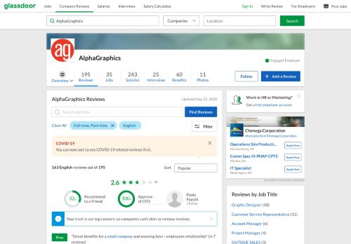 
                            9. AlphaGraphics Reviews | Glassdoor