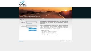 
                            12. Alphera Central - Login - ALPHERA Financial Services