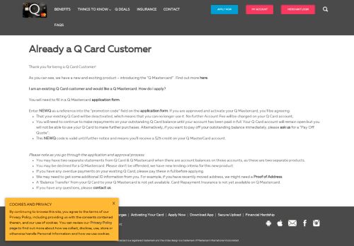 
                            6. Already a Q Card Customer | Q Mastercard