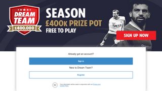 
                            2. Already got an account? Sign in New to Dream Team? Register over ...