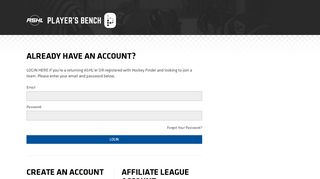 
                            1. ALREADY HAVE AN ACCOUNT? | Player's Bench