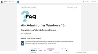 
                            11. Als Admin unter Windows 10 | c't | Heise Magazine