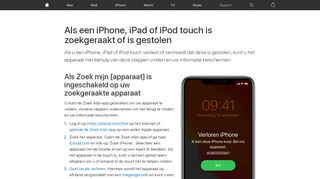 
                            4. Als een iPhone, iPad of iPod touch is zoekgeraakt of ... - Apple Support